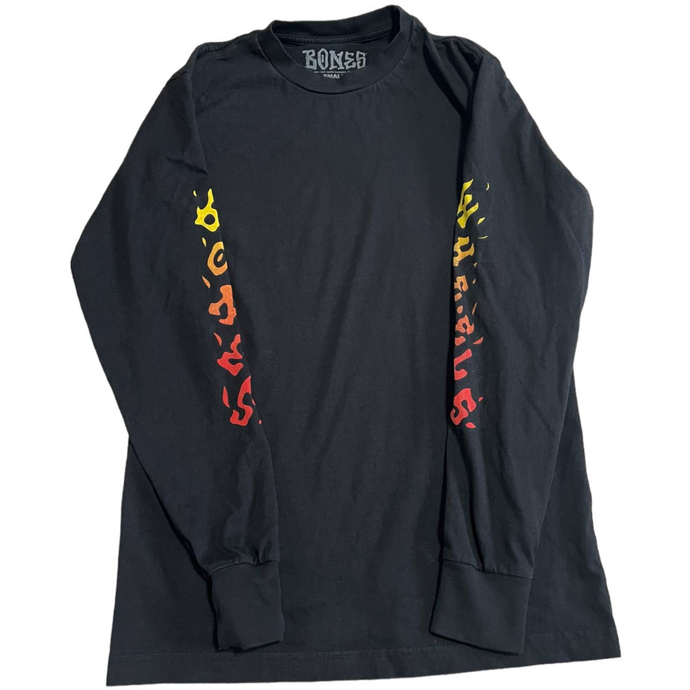 Bones Black Graphic Crew Neck Long Sleeve T-Shirt, Size S